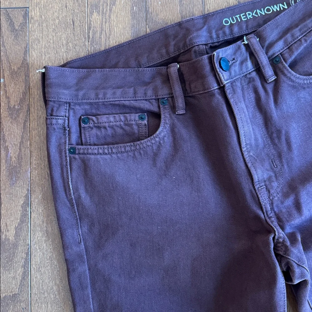 Outerknown SEA Jeans Men’s 31 X 29‎ Organic Cotton Tapered Brown Casual Workwear